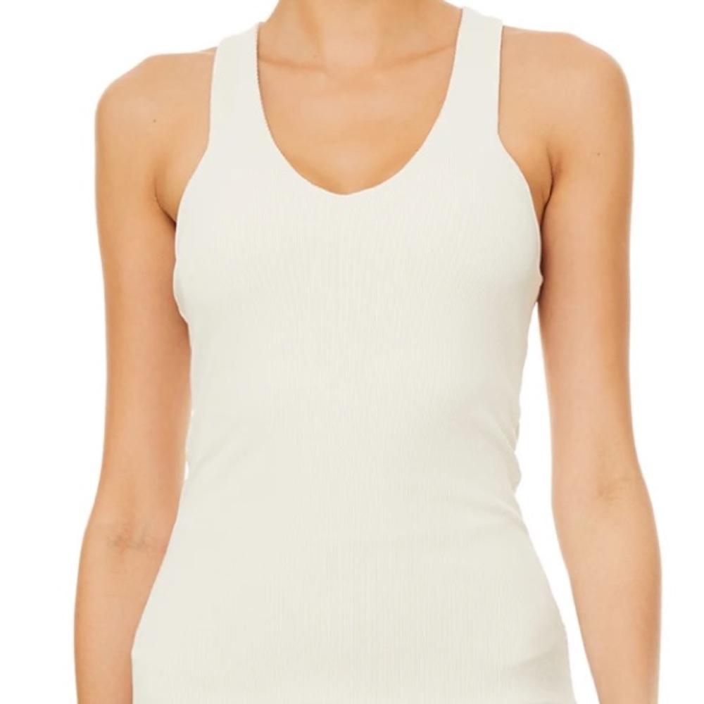 Aloyoga elevate tank- bone - medium